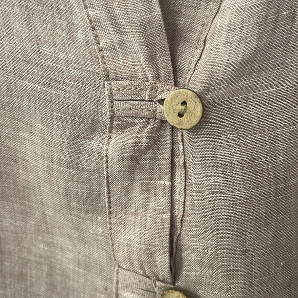 Linen Sigrid Olsen/ Long Sleeve/roll up/collared - Picture 3 of 6